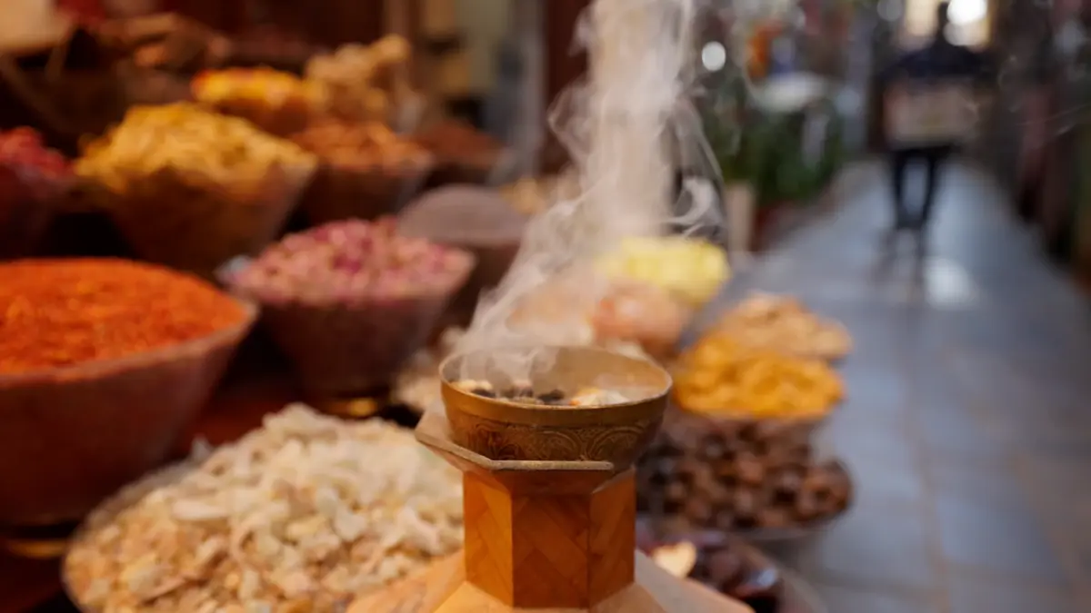 Bakhoor incense burning on Dubai streets