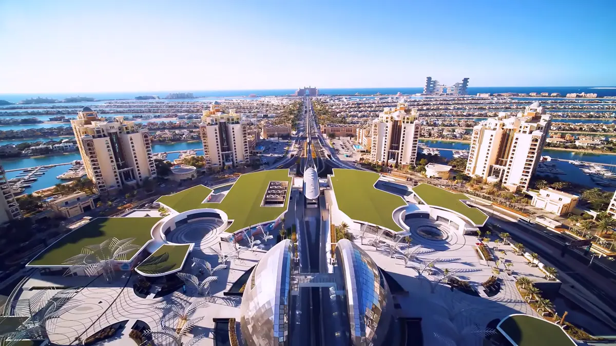 Palm Jumeirah island Atlantis view