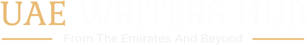 UAE Writers Hub logo white and sand text